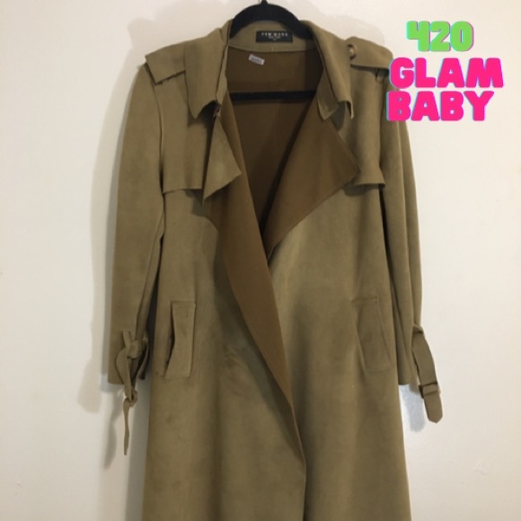 Beige/Olive Trench Coat - Picture 1 of 2